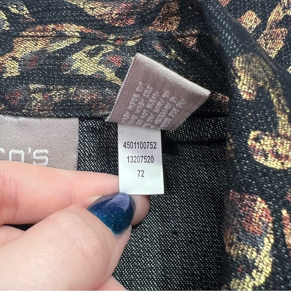 Chico’s Metallic Leopard Jacket - gold/black, size 1 (M/8) - Picture 5 of 11